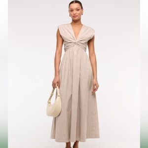 Abercrombie & Fitch Tan Plunge Maxi Sundress